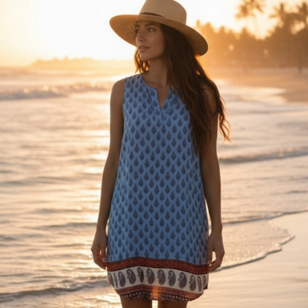 Beach Lunch Lounge Boho Tunic Size M